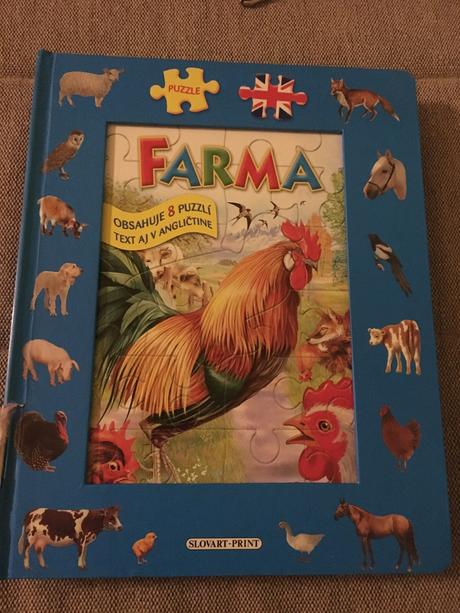 Knižka s 8-mi puzzle s anglickými slovíčkami, 