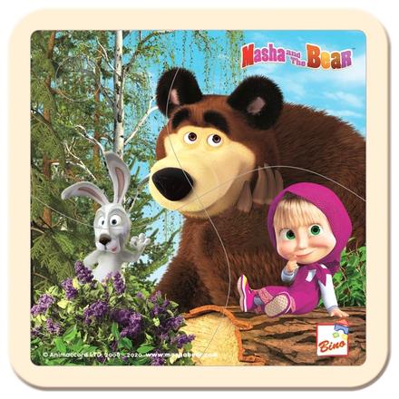 Drevené puzzle maša a medveď,