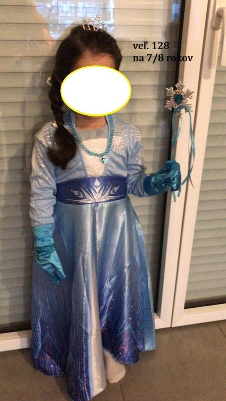 Elsa frozen 2 modré veľ. 128, 