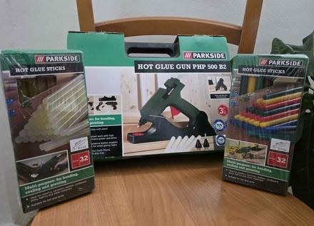 Tavná pištoľ parkside + 2xnáplne,