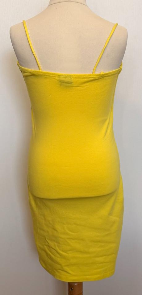 Gina tricot žlté elastické šaty na ramienka, xs