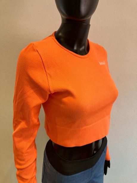 Dámske crop top tričko neónovo oranžové, s