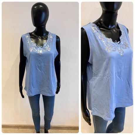 Dámske modré tričko s flitrami veľk.44-46, bonprix,xxl