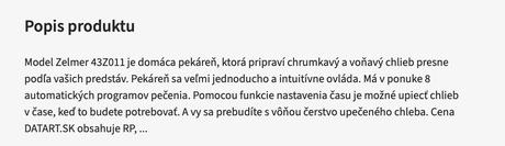 Zelmer domáca pekáreň, zelmer