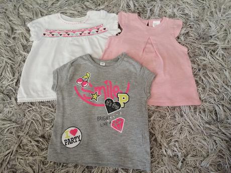 Tričká 3 ks, h&m,68