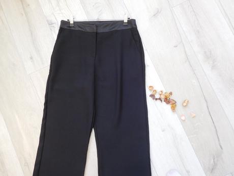 Elegantné nohavice so saténovým pásom, 36v,, 36