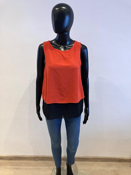 Dámska lososovo-čierna blúzka (m), m