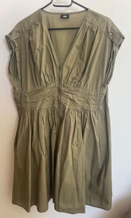 Khaki letne saty so zipsom h&m, h&m