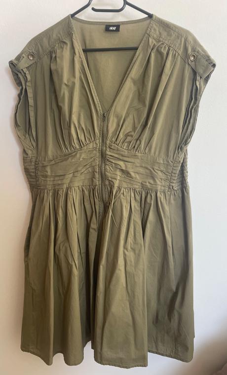 Khaki letne saty so zipsom h&m, h&m