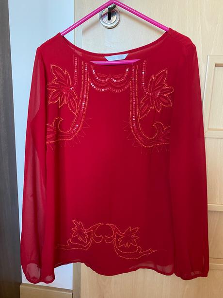 Blúzka červená elegantná, promod,38