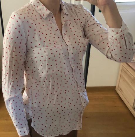 Biela srdiečková blúzka xs/34, 34