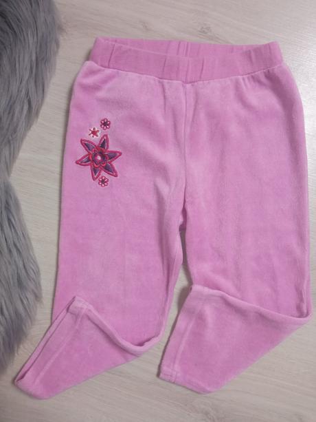 Dievčenské ružové zamatové tepláky c&a (veľk.86), c&a,86