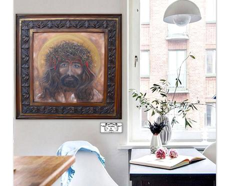 Maľba v ráme "ježiš",