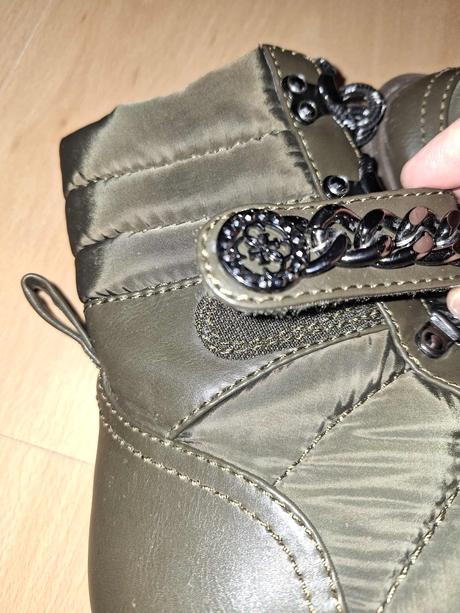 Guess kotníkové čižmy olivová khaki farba, guess,37
