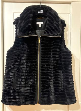 Calvin klein kožušinková vesta l z usa, calvin klein,l