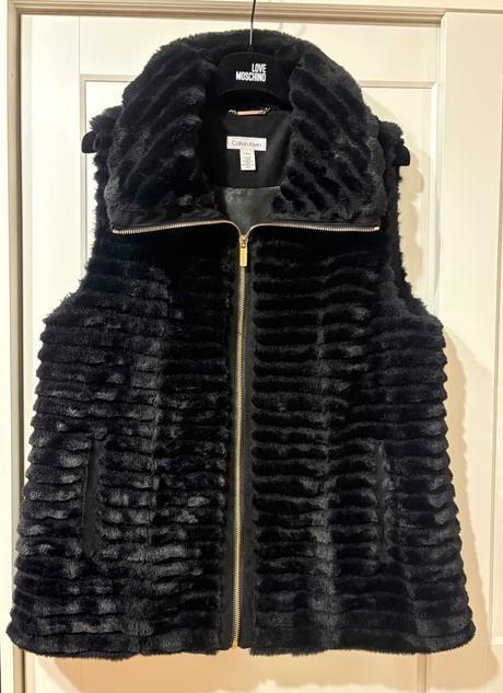 Calvin klein kožušinková vesta l z usa, calvin klein,l
