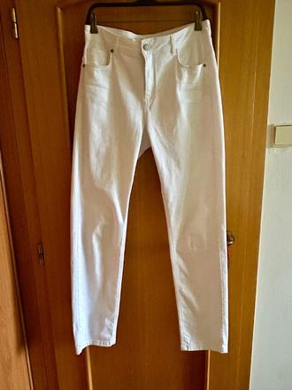 Biele rifle z organickej bavlny zn.mew č.l, l