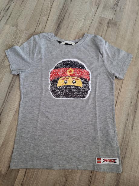 Tričko ninjago s flitrami, h&m,134