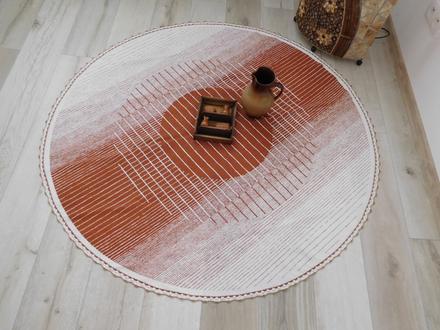 Retro obrus okrúhly do hneda,, 