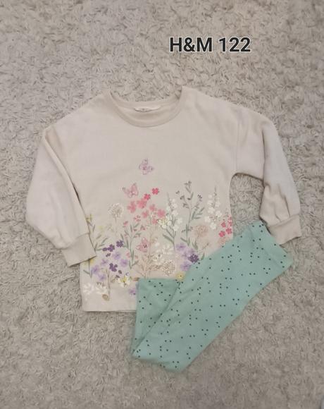 Súprava h&m 122 kvetovaná mikinka plus legínky, h&m,122