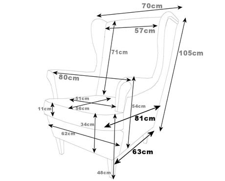 Kreslo ušiak forest cinamone + kvety,