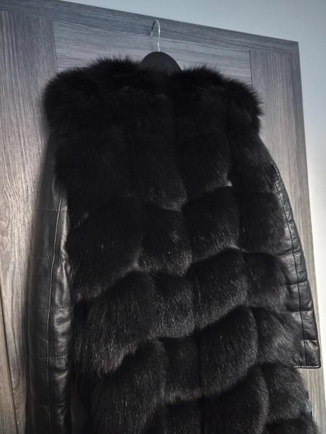 Kozeny kabat s pravou hustou kozusinou z lisky, m