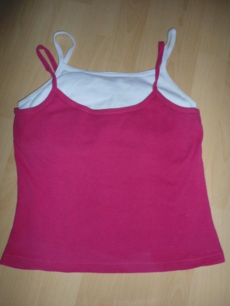 Ruzovo-biele tricko ramieka, xs