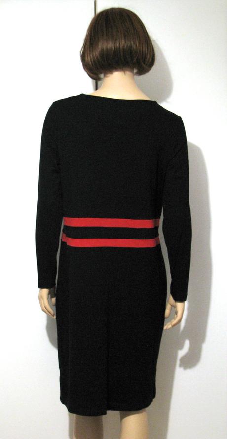 Červeno-čierne šaty s prúžkami, xl