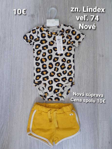 Body + šortky zn. lindex veľ. 74, lindex,74
