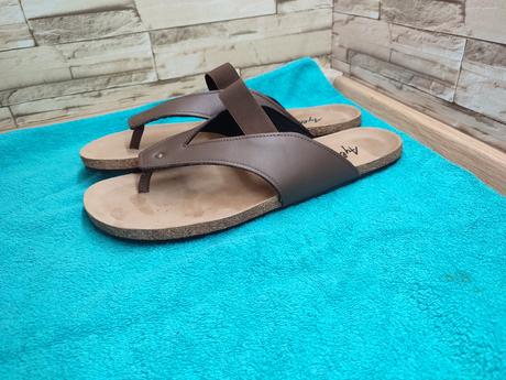 Aylla 46 - hnedé kožené barefoot šlapky, 48