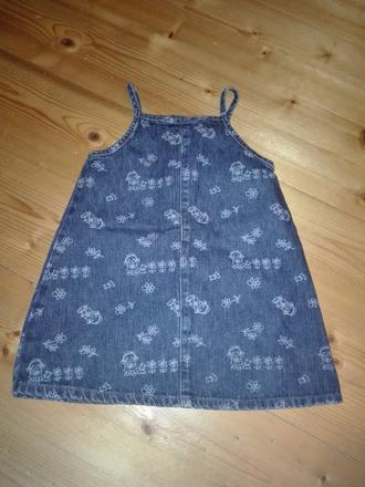 Riflové šaty s potlačou, 80