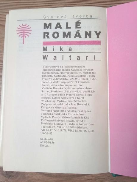 Mika waltari - malé romány,