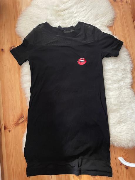 Čierne šaty s priehľadnými rukávmi, h&m