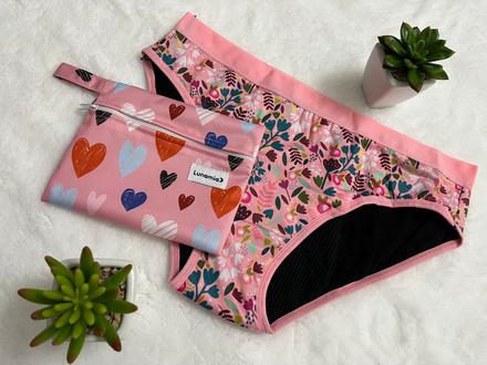 Menštruačné nohavičky lunamia - ružová sada, m
