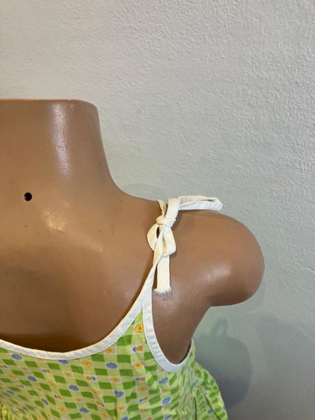 Dievčenské kockované šaty s kvetmi letné, 110