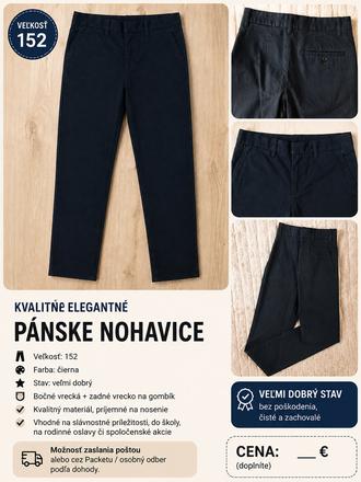 Chlapčenské elegantné nohavice, h&m,152