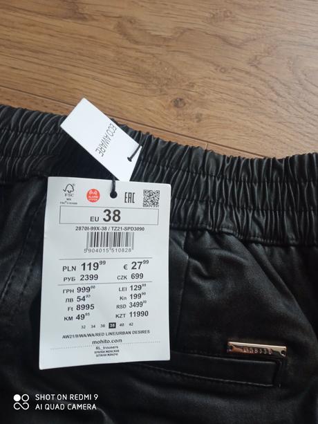 Koženkové nohavice, mohito,38