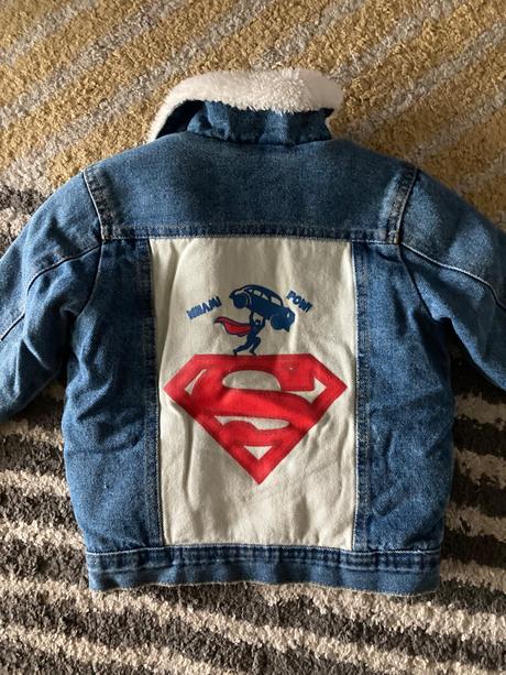 Zateplená riflová bunda superman, 98