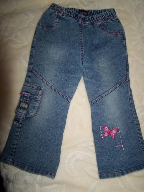 Elastic. rifle s kapsáč. vreckom a výšivkou motýľa, 98