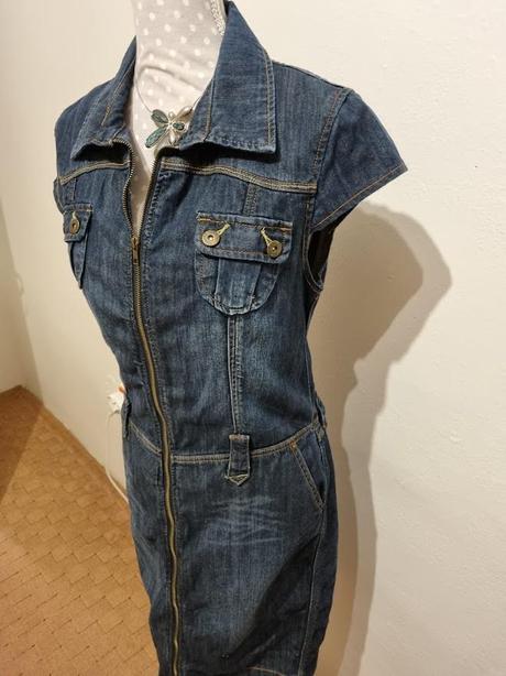 Tmavomodré rifľové šaty na zips denim co 38, denim co,38