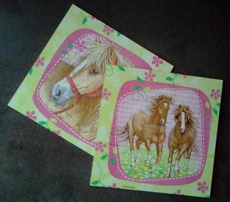 Sada 2 obrázkov kone a kvietky, 