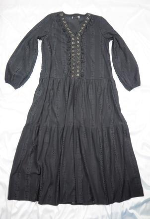 Kvalitné čierne boohoo šaty, xl