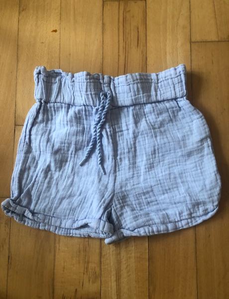 Bledomodré mušelínové unisex šortky, 98, 98