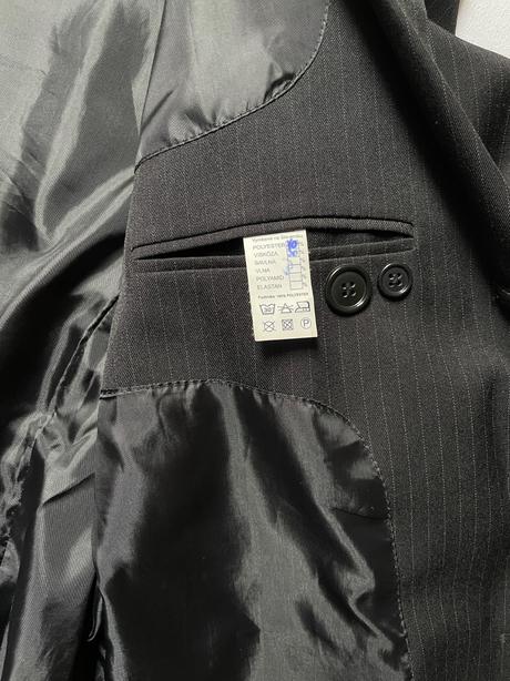 Čierne pánske sako s tenkým prúžkom l (52-54), l