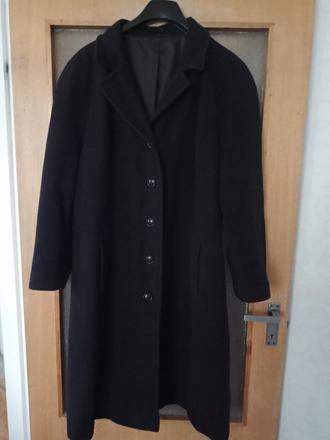 Dámsky čierny dlhý kabát xl, xl