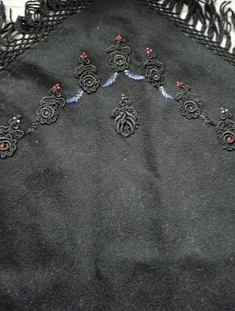 Folklórna ľudová šatka, jedinečná, obojstranná, 