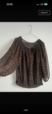 Zara tigrovana tunika tricko bluzka transparentna, zara,s