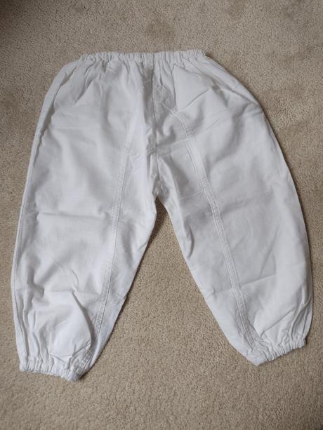 Biele letné bavlnené nohavice, 86