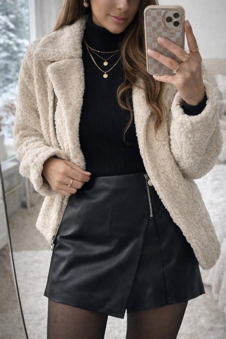 Štýlový koženkový skort značky zara, zara,m