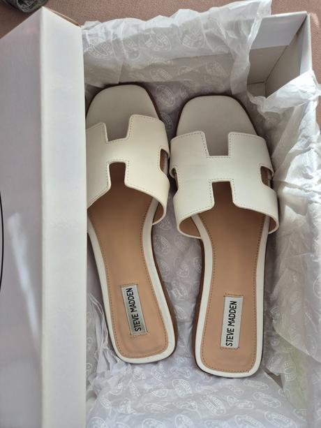 Steve madden dámske biele šľapky / sandále veľ. 41, steve madden,41